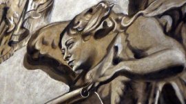 Кой изрисува Мелони в църквата като ангел?