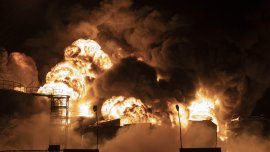 Пожар избухна в нефтохранилище в Тамбовска област в Русия