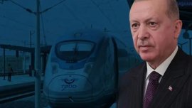 Ердоган откри високоскоростна жп линия до българската граница и лично подкара влака
