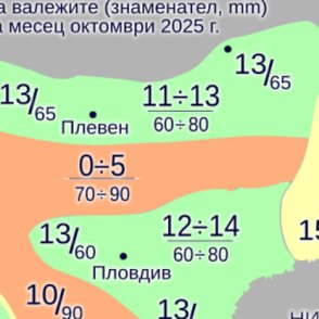 Започва със студ, температурите през октомври у нас ще са от минус 3° до 30°