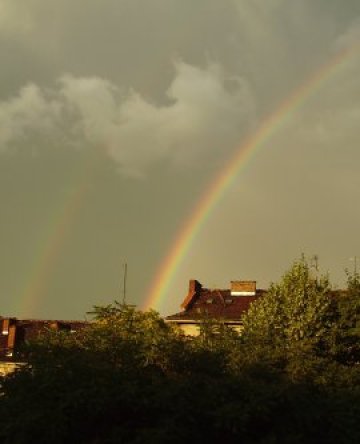 Две дъги изгряха в небето на София след лятна буря