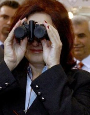 Всички министри с бинокли. Наблюдават разходването на европарите