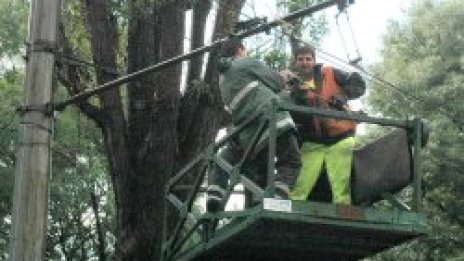 Тролеите на Орлов мост останаха без жици, камион ги отнесе