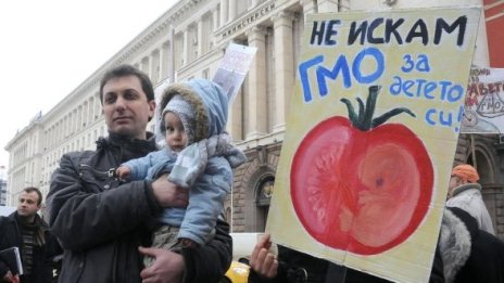 В НС го гласуват, а отвън скандират: Долу ГМО!