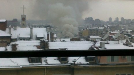 Пожар горя в центъра на София