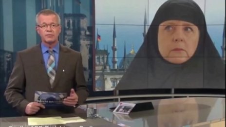 Меркел с бурка, Райхстагът с минарета 