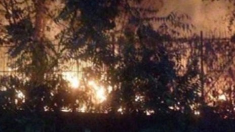 Горя стадион "Черноморец" в Бургас