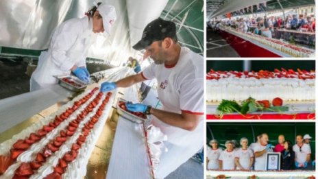 Новият рекордьор на Гинес: Френска ягодова торта