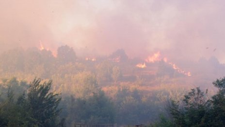 Нов пожар край "Струма": Горят сухи треви край Българчево