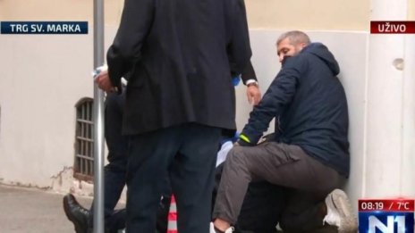 Стрелба пред сградата на правителството в Загреб, ранен е полицай