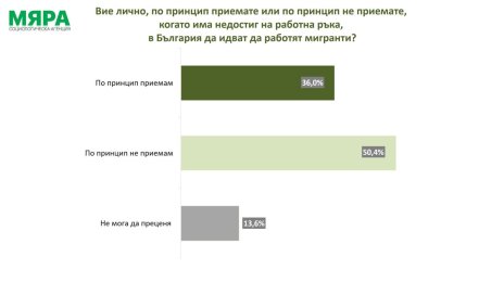 Половината българи не одобряват мигранти да идват да работят у нас