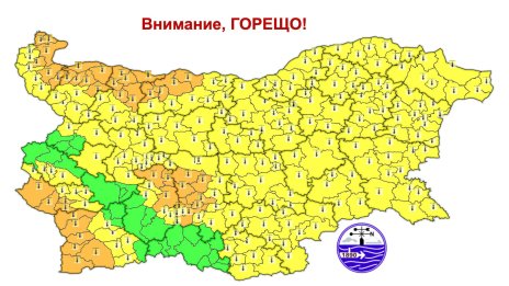 Оранжев код за жеги в 8 области утре