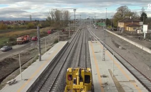 Участъкът при Гара Скутаре - ново жп трасе, с възможност за движение със скорост до 160 км/ч 