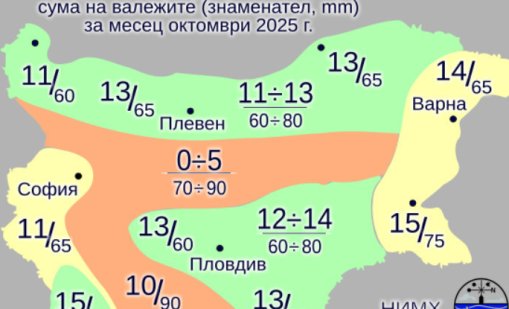 Започва със студ, температурите през октомври у нас ще са от минус 3° до 30°