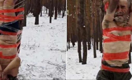 Как Русия наказва дезертьорите: По бельо и с тиксо на устата висят в студа (ВИДЕО +16)