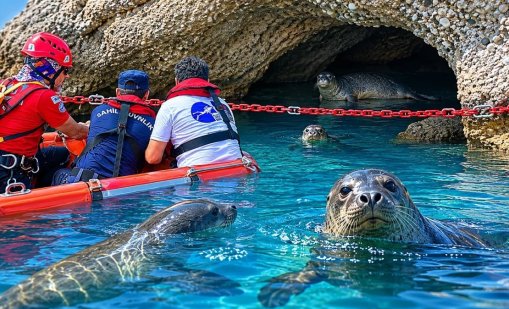 Средиземноморски морски тюлени окупираха пещера край Анталия