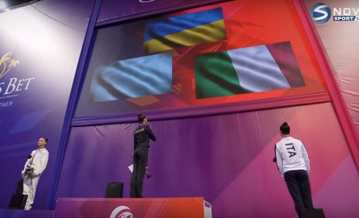 Рускиня обърна гръб на флага на Украйна на световното по художествена гимнастика ВИДЕО