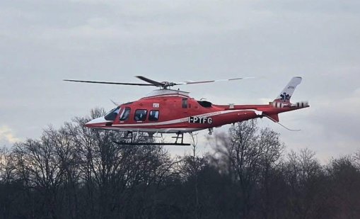 Медицински хеликоптер транспортира дете в тежко състояние след инцидент с мотор