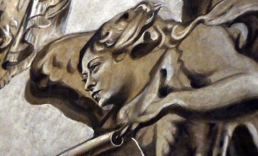 Кой изрисува Мелони в църквата като ангел?