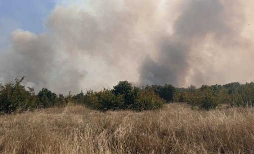 Пожар пламна в землищата на три хасковски села