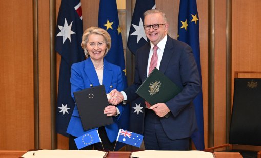 Фон дер Лайен сключи споразумение с Австралия за свободна търговия