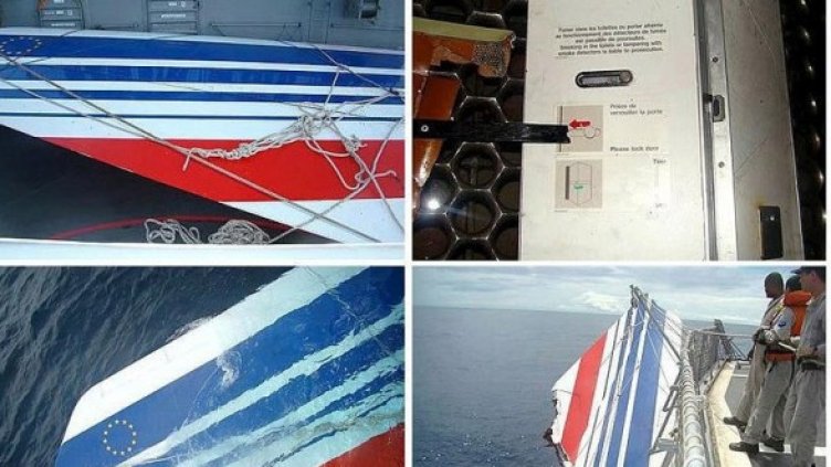 Намерените останки от самолета - врата от една от тоалетните, както и част от крило. Снимка: БГНЕС