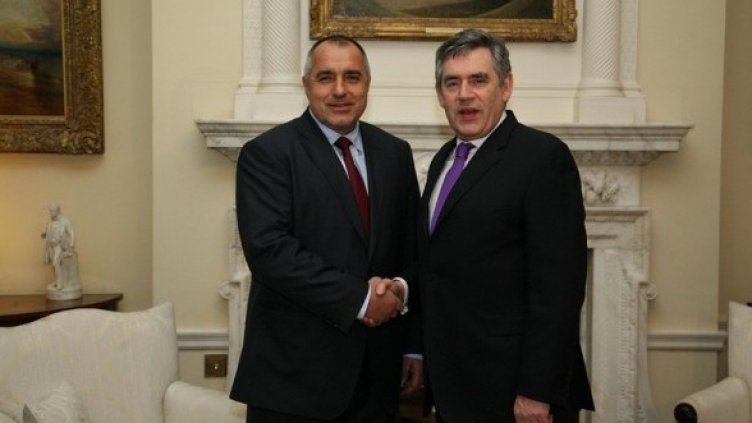 Бойко Борисов и британският му колега Гордън Браун. Снимка: БГНЕС