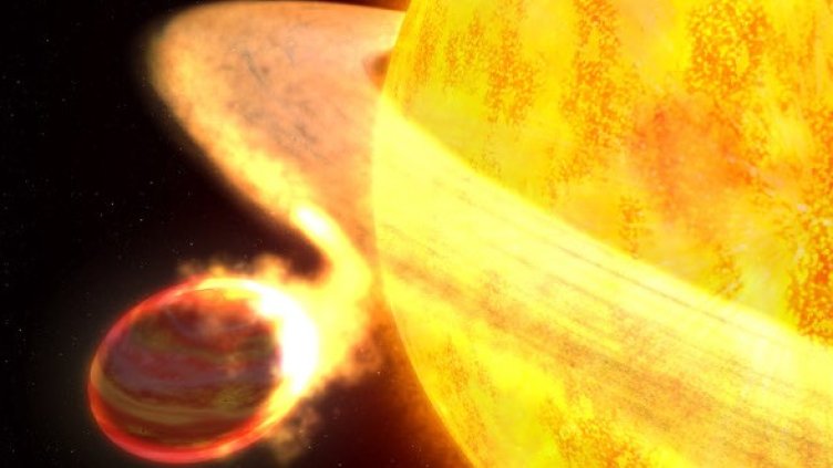 Рисунка на WASP-12b. Изображение: НАСА