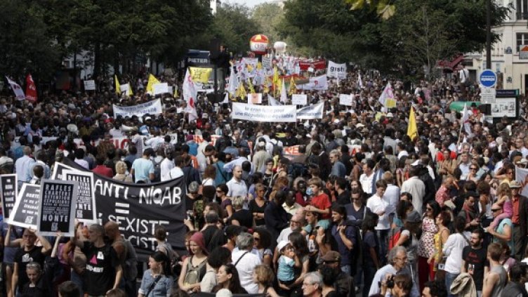 Протестът в Париж. Снимка: БГНЕС
