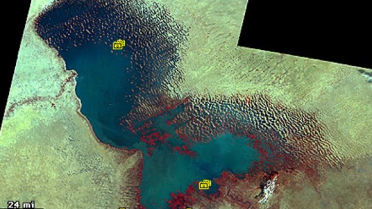 Езерото Чад, 1973 г. Снимка: earthshots.usgs.gov