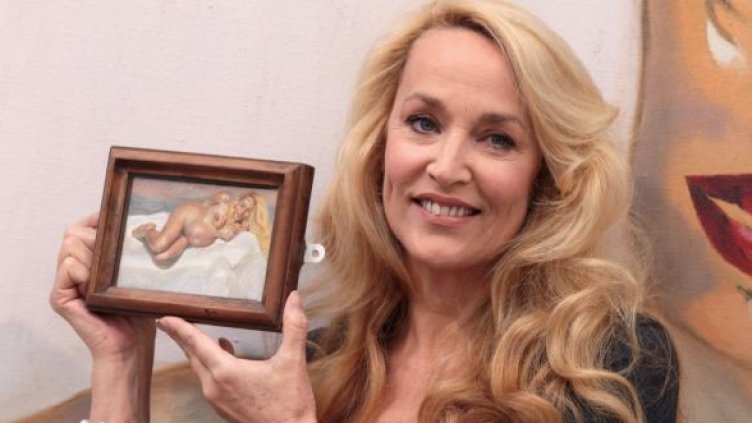 Jerry Hall с голата си картина. Снимка: Getty Images/ Guliver