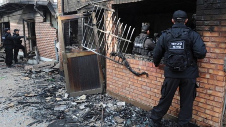 Част от Разрушенията на остров Йонпьонг. Снимка: БГНЕС