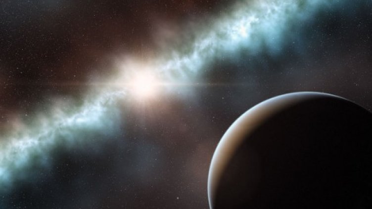 Праховият диск около младата звезда Т Хамелеон. Изображение: ESO/L. Cal&#231;ada