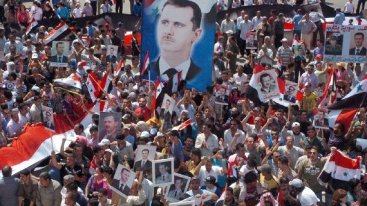 Проправителствени протести в Сирия. Снимка: БТА