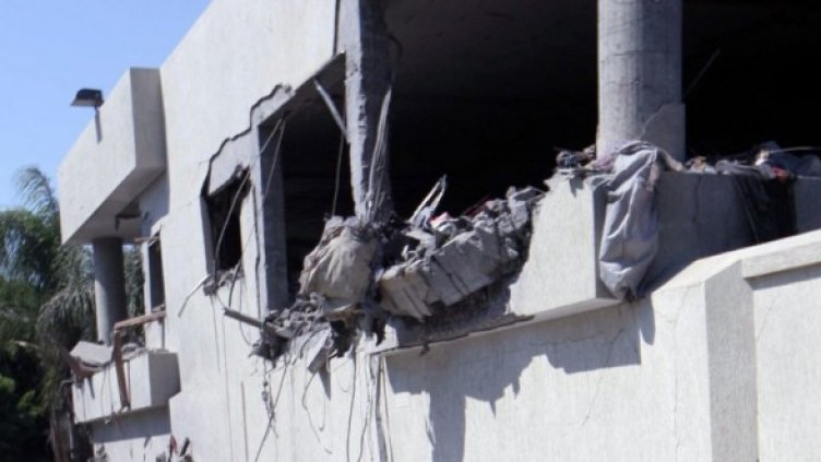 Бомбардираната резиденция на Кадафи. Снимка: БТА