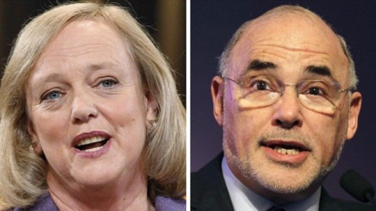 Мег Уитман (вляво) наследява Лео Апотекер начело на HP. Снимка: Reuters