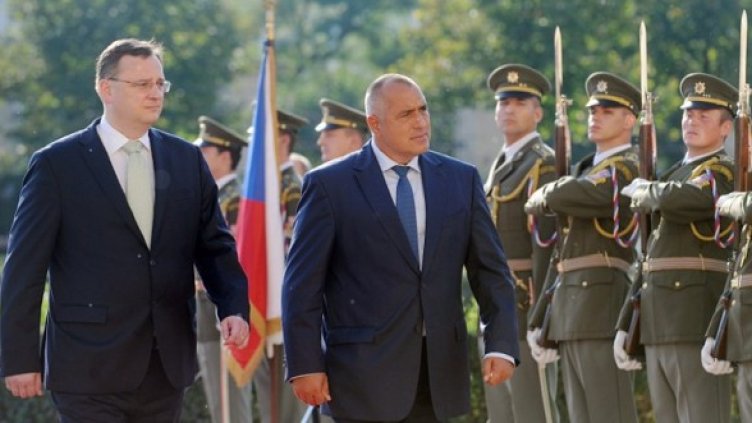 Премиерът на Чехия Петър Нечас с Бойко Борисов. Снимка: БТА