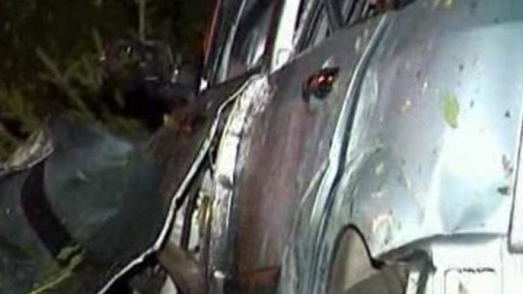 Взривеният "Форд Фокус". Снимка: Канал 3