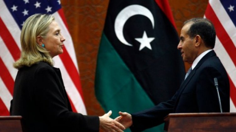 Хилари Клинтън и Махмуд Джибрил. Снимка: Reuters