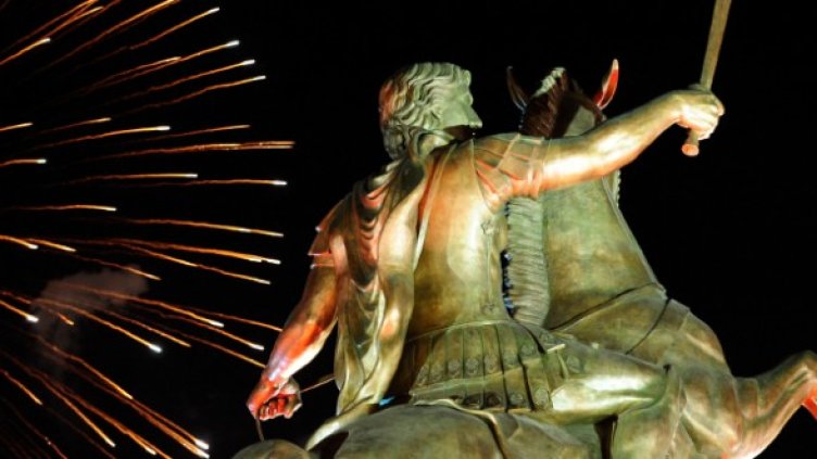 Паметникът на Александър Македонски в Скопие. Снимка: Reuters