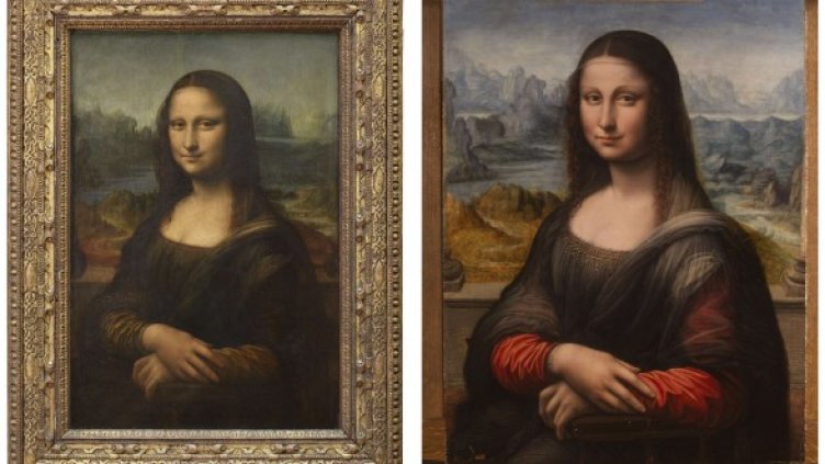 Оригиналът (вляво) и копието на Мона Лиза (вдясно) след реставрацията. Снимка: Ройтерс