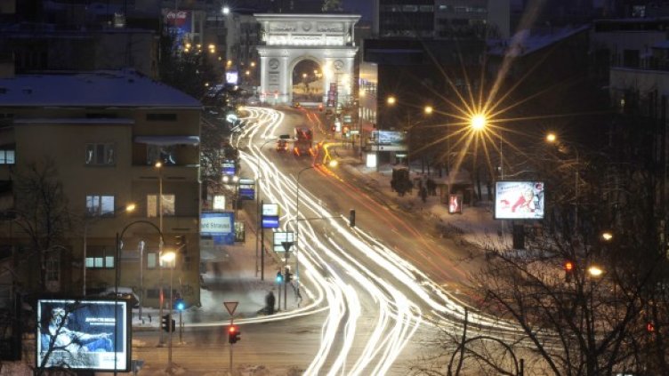 Новопостроената Триумфална арка в Скопие. Снимка: Reuters