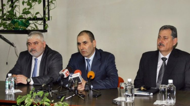 Цветанов представи временния шеф на полицията в Ямбол. Снимка: БТА