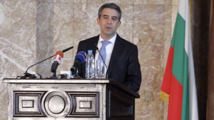 Президентът Плевнелиев по време на лекцията му в СУ. Снимка: БТА