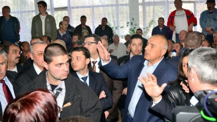 Борисов се срещна с протестиращите металурзи. Снимка: БТА