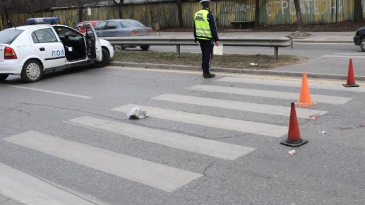 Пешеходната пътека, на която е блъсната Марина. Снимка: Булфото