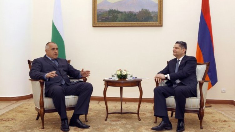 Министър-председателят Бойко Борисов на срещата си с премиера на Армения Тигран Саркисян. Снимка: БТА