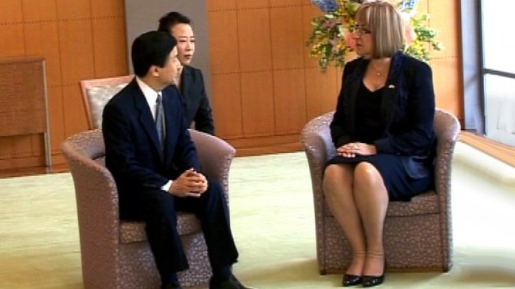 Принц Нарухито прие в резиденцията си председателя на Народното събрание Цецка Цачева. Снимка: Reuters