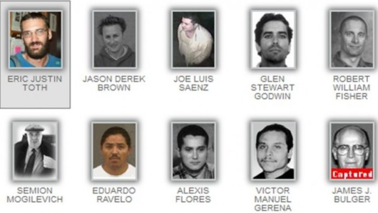 Бивш учител от частно училище попадна в списъка на 10-те най-издирвани престъпници на ФБР. Снимка: FBI
Списъкът с 10-те топ издирвани. Снимка: FBI