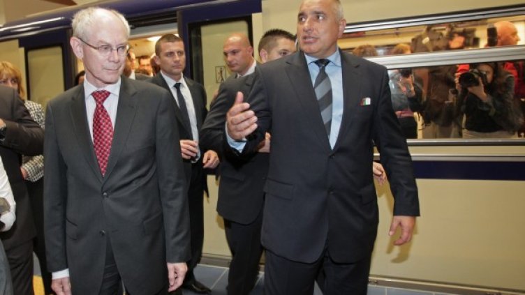 Херман ван Ромпой и Бойко Борисов откриха отсечка на метрото. Снимка: БТА